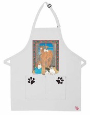 Jack Russell Terrier and Friends Two Pocket Bib Apron by Mary Badenhop