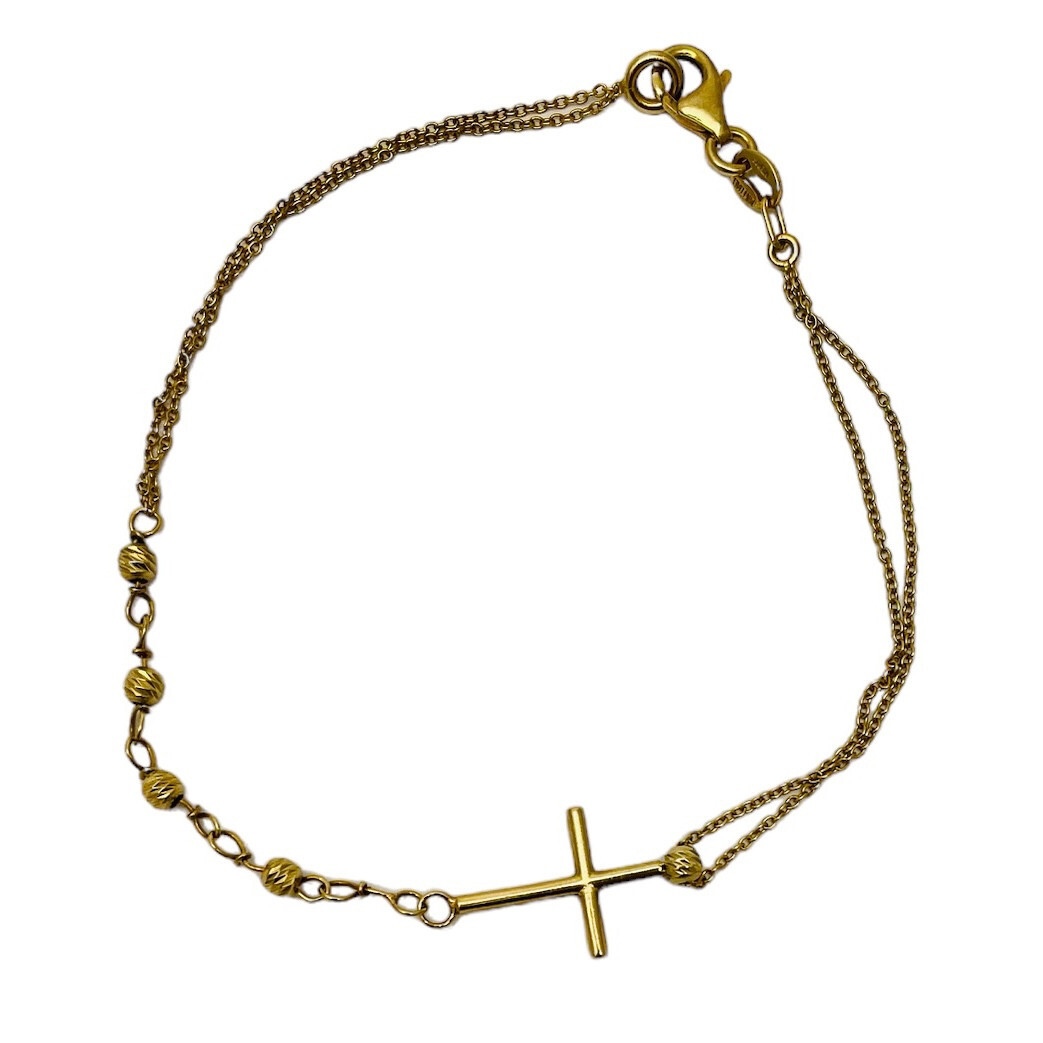 14KY Cross Bracelet