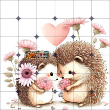 Sublimation Print Hedgehog Hearts Ready to Press Heat Transfer