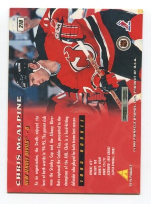 1995-96 Pinnacle Chris McAlpine Signed Card Hockey NHL Autograph