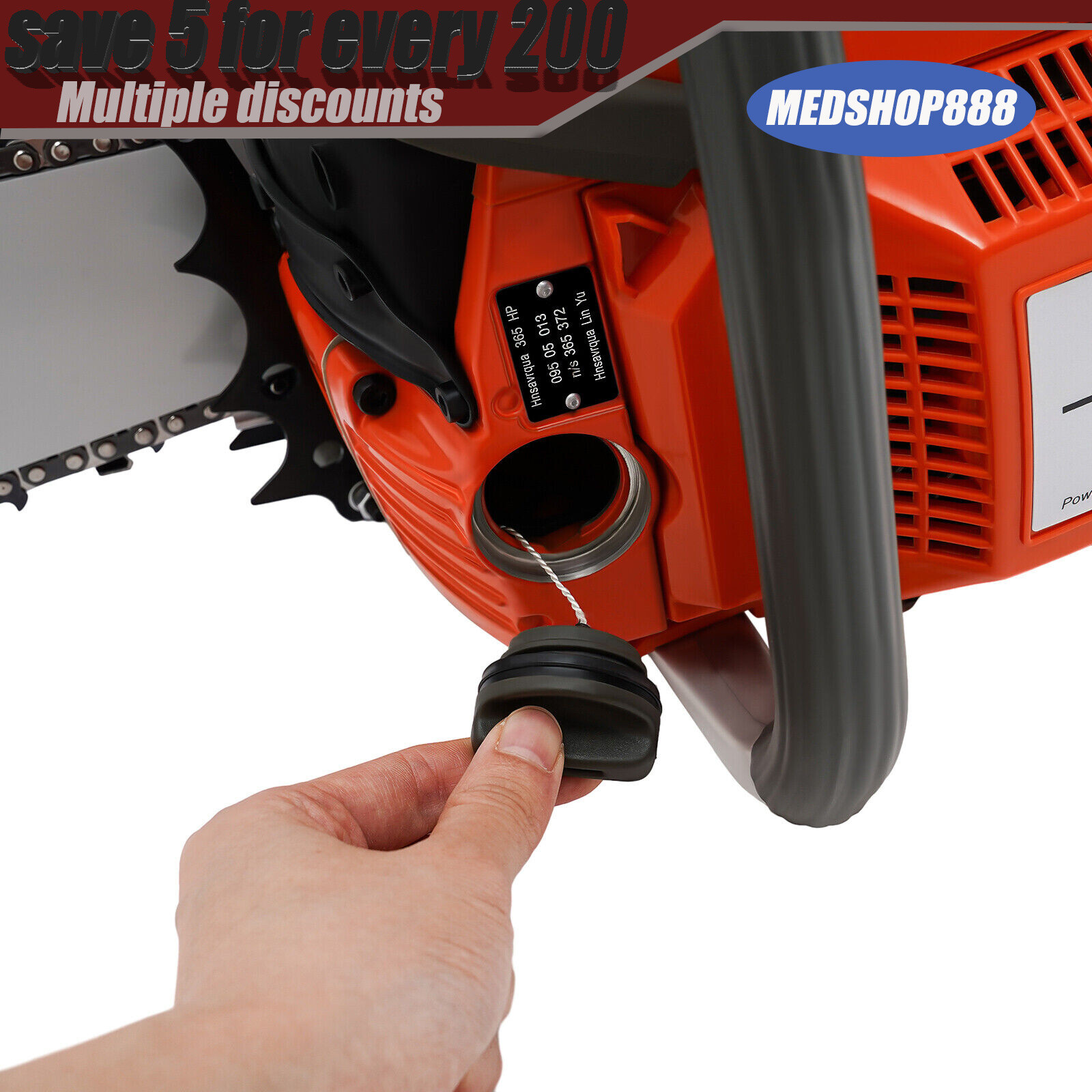 28'' Handheld Cordless Petrol Chain Saw 71cc Gasoline Chainsaw Power Head 3.9kw