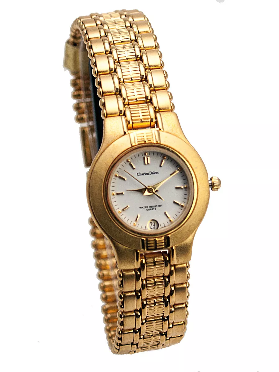 CHARLES DELON ONE MICRON 22K GOLD ELECTRO PLATED FINISH WATCH