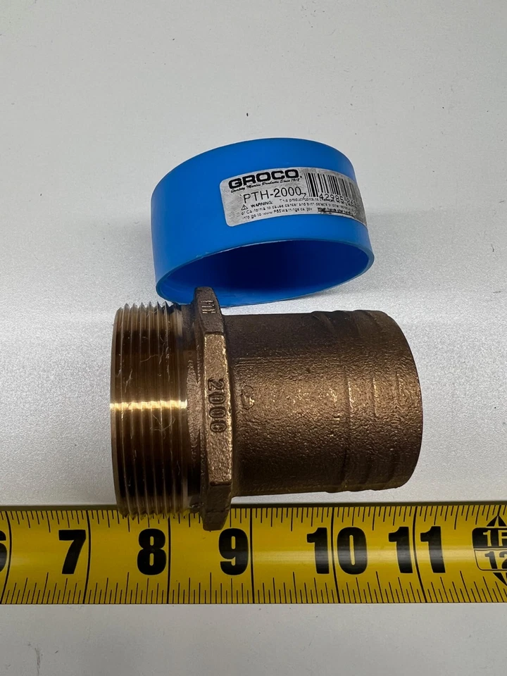 2" Groco Hose Fitting PTH-2000 Male NPT Bronze PTH-2000 Standard Flow UL Listed - Image 2 of 2