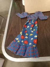 Barbie Best Buy Fashion #3343 (1973) Blue Flowers Long Mod Dress 