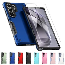 For Samsung Galaxy S24 Ultra S24+ Rugged Hard Shockproof Case + Screen Protector