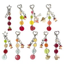 Fashionable Button Keychain with Star Pendant Bag Purse Decoration Accessories
