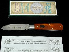 DOLLAR KNIFE CO ORANGE CAMEL BONE BLACK SHIELD JACK KNIFE COOPER CUTLERY USA