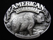 RG07134 NOS VINTAGE 1985  AMERICAN WILDLIFE  COMMEMORATIVE BELT BUCKLE