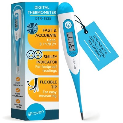 iProven Digital Oral Thermometer DTR-1835-US-2 Waterproof Fast Fever Reading