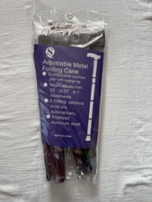 Adjustable Folding Metal Cane. 33-37 Inches. Purple Floral Design.