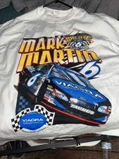   Vintage NASCAR Mark Martin 6 Viagra Double Sided T-Shirt USA XL  