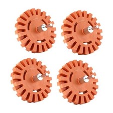 Rubber Eraser Wheel with Drill Adapter 4 Pack - 4 Knobby Slotted Edge Pad -