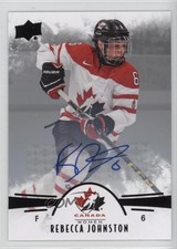 2016 Upper Deck Team Canada Juniors Women's Black Rebecca Johnston #18 Auto t3w