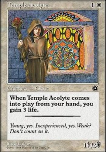 Temple Acolyte (LP, English) White -  MTG Portal Second Age