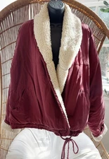 Free People Movement Mix It Up  Jacket Women’s Size Large Oversized Sherpa