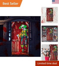 Lightweight Evil Clown Door Cover - Perfect for Spooky Halloween Parties