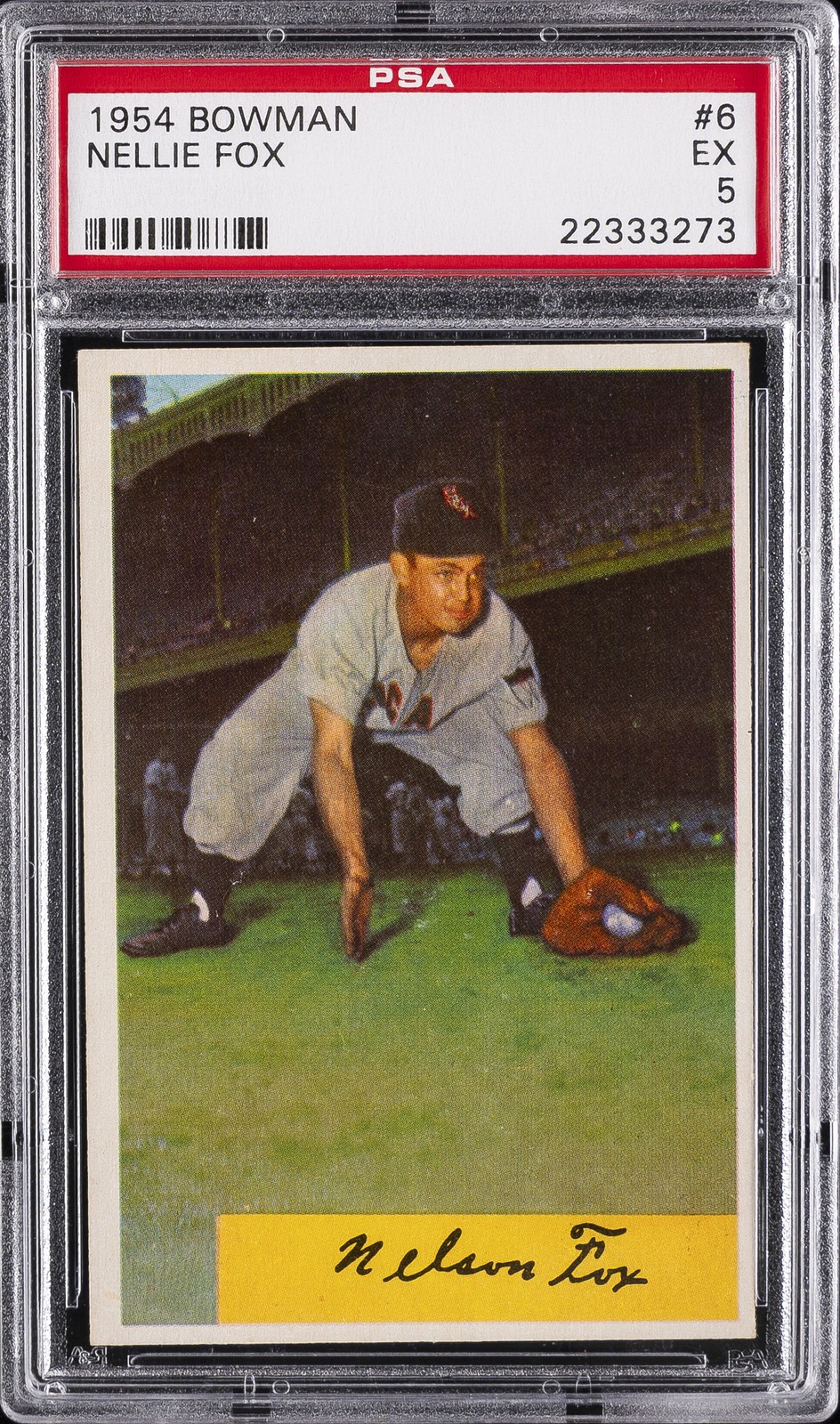 1954 BOWMAN #6 NELLIE FOX PSA 5