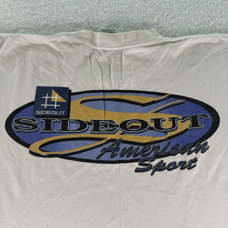 Camisa Sideout Vintage Playa Voleibol Años 90 Hecha en EE. UU. Grande Arena Surf Patín Foto 2 de 4