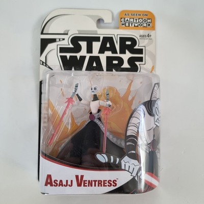 STAR WARS Cartoon Network Clone Wars ASAJJ VENTRESS Hasbro MOC OVP + Star Case