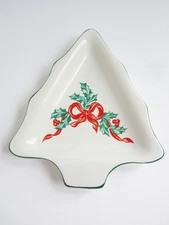 New International Christmas Ribbons Tree Shaped Relish Candy Serving Dish