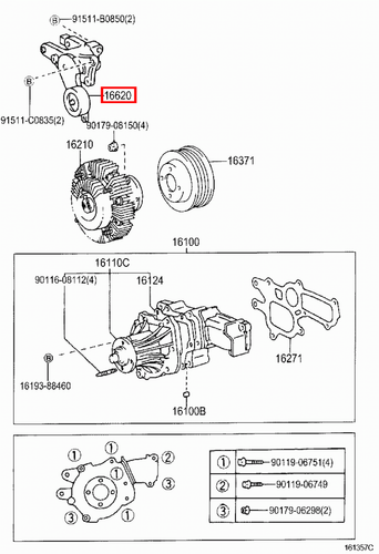 Genuine Hilux KUN36 KUN35 KUN26 KUN25 KUN16 KUN15 2KD 1KD Drive Belt Tensioner - Bild 8 von 20