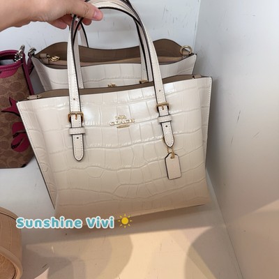 NWT COACH Mollie Tote Bag 25 Crocodile Embossed Leather Purse