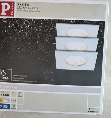 Einbauleuchte Set 3 x 6,8 W LED 430 lm Weiß matt Alu IP 44 Premium Line Paulmann