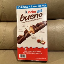 Kinder Bueno Chocolate Hazelnut Cream, 20 Pack, 30 oz NEW
