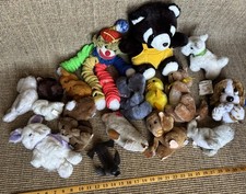 Vintage 70/80s 17pc Plush Lot R. Dakin Playful Pal Applause Sad Sam Handmade Too