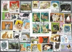 CATS  ON STAMPS 50 ALL DIFFERENT PETS  COLLECTION  21.6.26