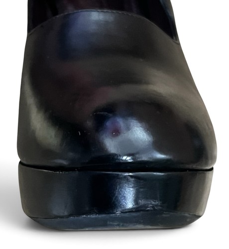 JILL SANDER SCHWARZ LEDER 4,5" PLATEAU STILETTO PUMPS GR EU 39 US 8,5 ITALIEN - Bild 5 von 9