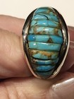 Pete Sierra Navajo Ring Turquoise Sterling Silver Sz 11.5 Cobblestone — photo 3