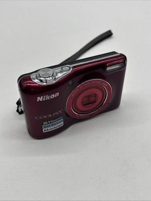 Nikon Coolpix L32 Camera 20.1 MP 5x Red Tested CCD Sensor Works