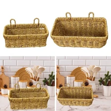 Imitation Rattan Storage Basket Hanging Basket for Living Room Bathroom Home