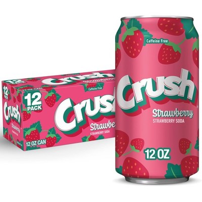 Caffeine Free Strawberry Soda Pop 12 fl oz 12 Pack Cans
