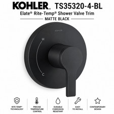 Kohler K-TS14423-4-BL Purist Valve Trim - Black