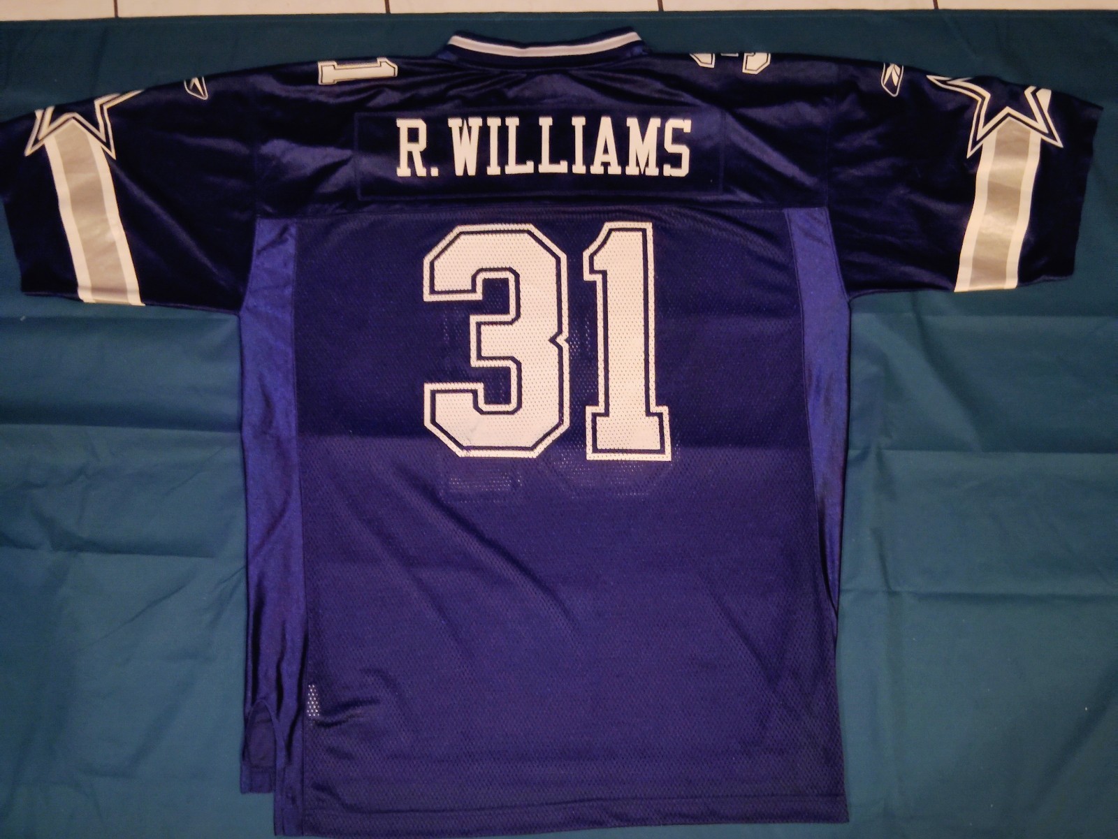 VINTAGE Dallas Cowboys Jersey Mens XL Blue Roy Williams 31 Reebok On Field Nylon
