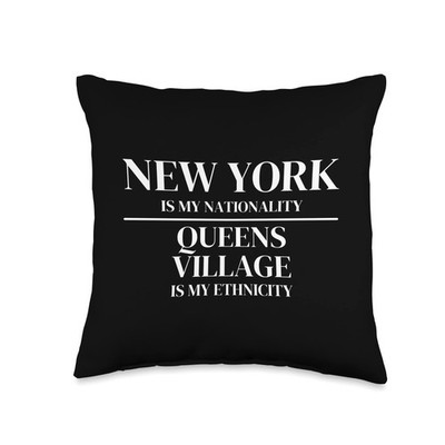Queens Village New York Is My Nationality Ethnicity Throw Pillow