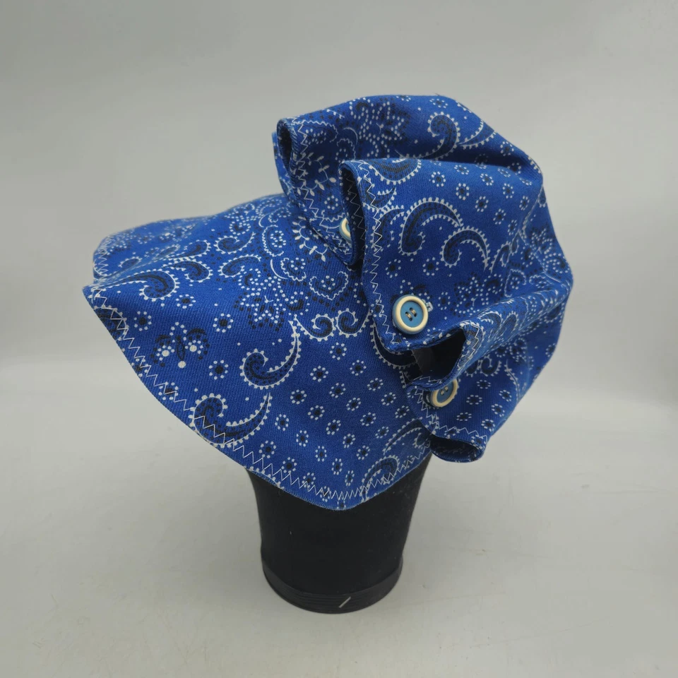 Vintage Sun Bonnet Hat Blue Paisley Bandana Pioneer Frontier Hollie Hobbie - Image 2 of 4