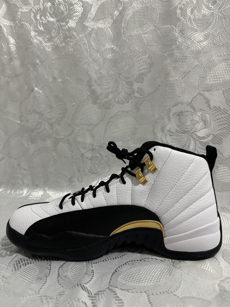 AIR JORDAN 12 RETRO 11.5 WHITE METALLIC GOLD TAXI CT8013 170 BLACK