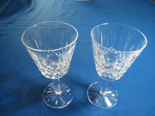 WATERFORD LISMORE PAR VINO CLARETE, 5 7/8"H, PRECIO/PAR, EXCELENTE ESTADO. - Imagen 2 de 3