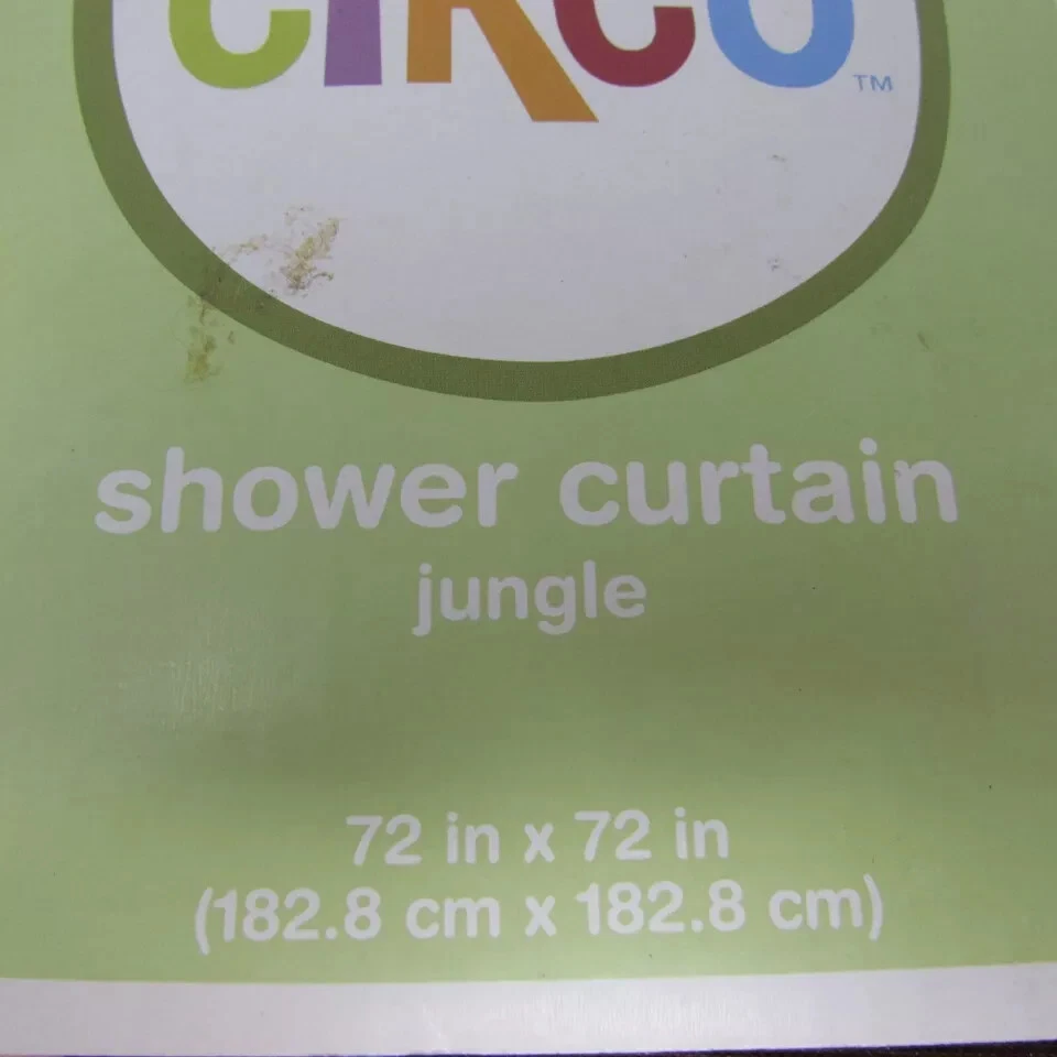 Cortina de Ducha Circo Marrón Verde Selva 72x72 Jirafa Mono Safari Niño Baño NUEVO Foto 2 de 4