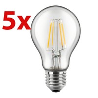 5X Led Birne Led Filament-Birnenformlampe 8 Watt E27 827 Warmweiß Extra Klar