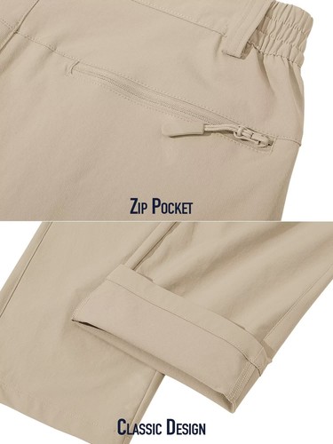 Herren leichte Wanderhose elastische Taille schnell trocknende Freizeit Arbeitshose - Bild 60 von 96