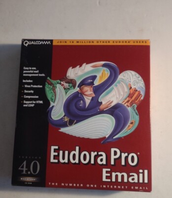 Eudora Pro Email 4.0 CD-ROM For Macintosh Apple Open Box.