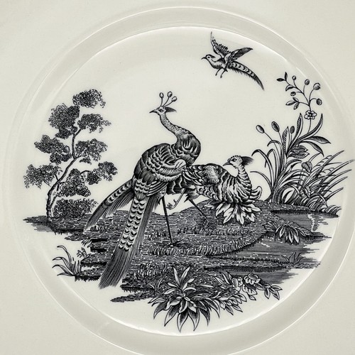 VTG WEDGWOOD Liverpool Birds BLACK TRANSFERWARE Dessert Salad Plate CHELSEA 2of2 - Picture 7 of 11