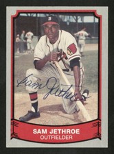 1989 PACIFIC #206 SAM JETHROE AUTOGRAPHED HQ SIGNED BOSTON MILWAUKEE BRAVES 