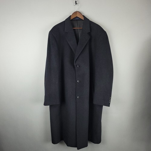 Stafford Jacket Mens 48L Gray Performance Wool Blend Flannel Overcoat Topcoat - 第 1/12 張圖片