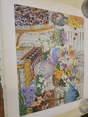 John Powell , Persian Pots & Dragonflies . Serigraph , 136 of 500 25''x 33'' (COA)