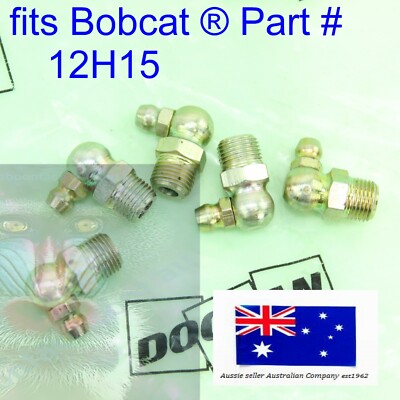 for 5 x Bobcat Grease Nipple 12H15 3 Point Attachment Angle Broom Backhoe Grader